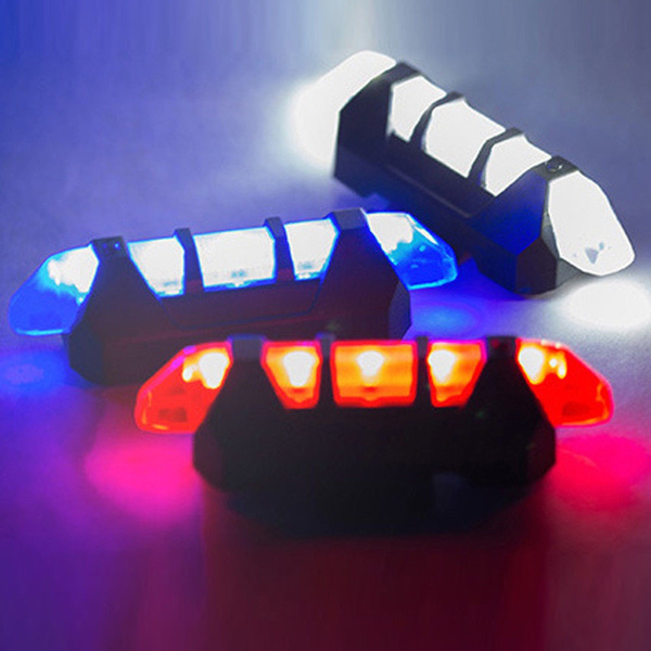 Cycling 5 LED USB Rechargeable Bike Lamp Bicycle Tail Warning Light Rear Safety 