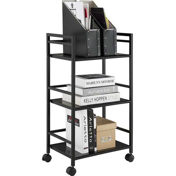 3-Tier Shelf Wire Mesh Rolling Cart Serving Utility Organization ...