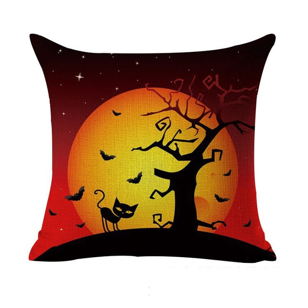Nightmare Before Christmas Halloween Cotton Linen Pillow Case Cushion CoverSP 