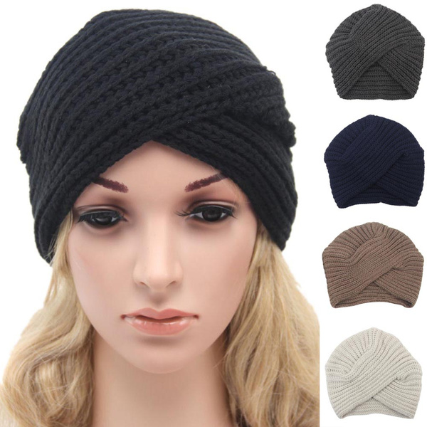 Warm Beanies Girls Crochet Cross Hats 