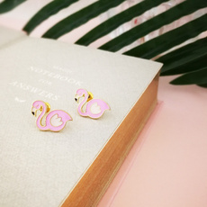 cute, flamingo, Jewelry, Stud Earring