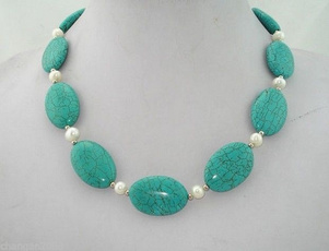 8MM, Turquoise, Genuine, Necklace