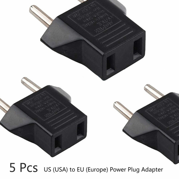 USA to EU 5pcs US Europe Travel Power Plug Adapter for USA Converter PC New 