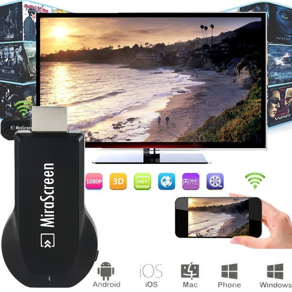 MiraScreen Full HD 1080P 2.4GHz WiFi Display Dongle Linux OS AM8252 CPU  128MB RAM/ROM Miracast