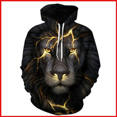 Jamickiki Couples 3D Lightning Lion Printed Hoodies Sweatshirts For Men For Women Cool Lovers Hoodies Sports Tops Coat Jacket