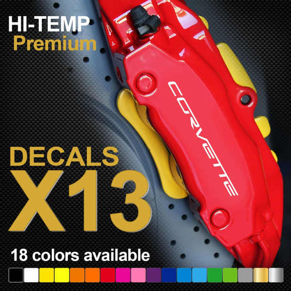 Corvette HI-TEMP Premium brake caliper decals stickers cast vinyl