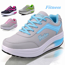 Women's Fitness Shake Shoes Leather Sport Thick Sole Slimming Shoes(Please Choose 0.5 Size Larger! ! !) Max Foot length is 250mm(9.7inch)