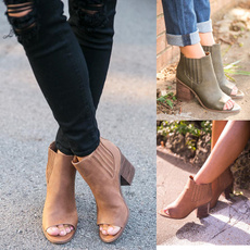 ankle boots, stacked, Spring, Boots