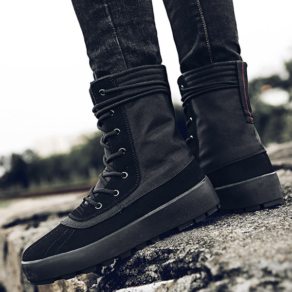 black canvas boots mens