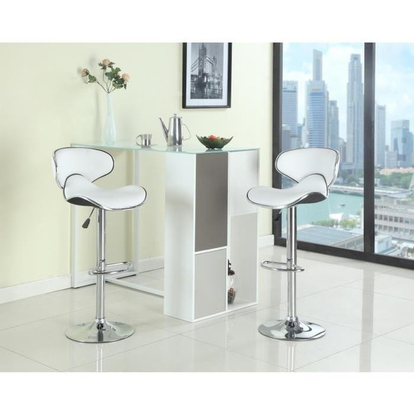 2pcs Adjustable Striped Leather Rotating Height Bar Stool Chair FR | Wish