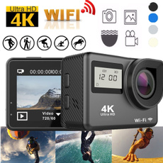 Ultra HD 4K 2.0-inch Screen+0.96-inch Status Screen WiFi Waterproof Sport Camera Action Camcorder 170 Degree Wide Angle with Full Set Outdoor Playing Diving