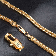 Cool Punk 18K Gold Plated Chain Necklace Women Men's Jewelry Gifts 50cm