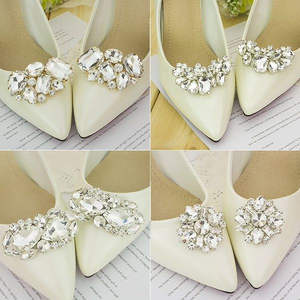 1 Pair Bridal Wedding Shoes Clips Decor Crystal Charm Decoration ...