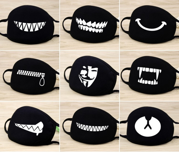 Cotton Mouth Face Mask Unisex Korean Style Kpop Black Bear Cycling Anti ...