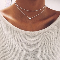 Sterling, Heart, Chain Necklace, simplechoker