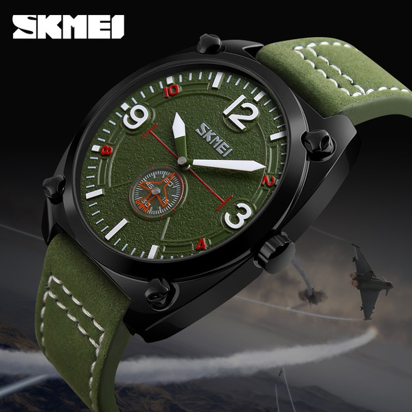 Heren Horloges Top Brand Luxe SKMEI Waterdichte Lederen Militaire Sport  Quartz Horloge Voor Mannen Mannelijke Klok Relogio Masculino | Wish
