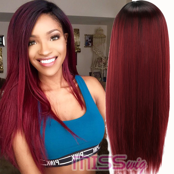 ombre red wig