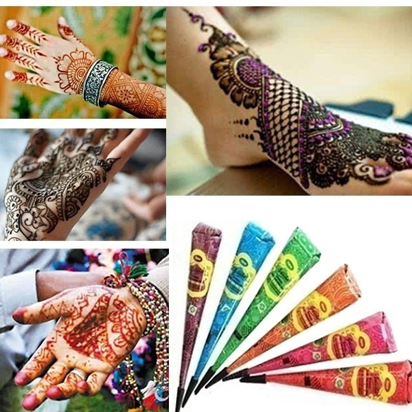 New Arrive Natural Herbal Temporary Tattoo Kit White Henna Cones Body Art |  Wish