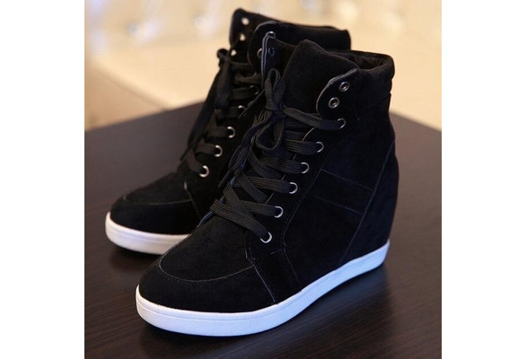 red wedge sneakers womens