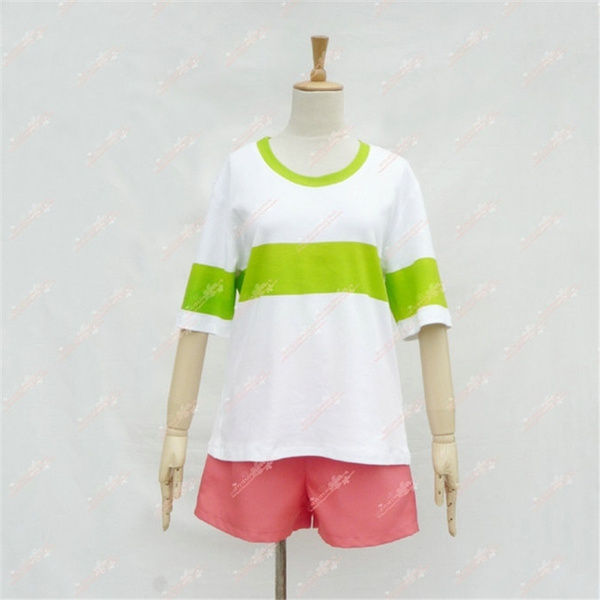 Anime Spirited Away Chihiro Ogino Cosplay Costume Casual Short Sleeve T shirt Shorts Fashion New