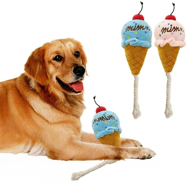 plush ice cream cone dog toy