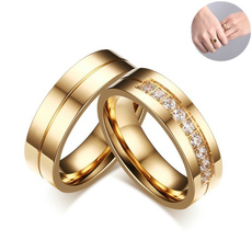 Couple Rings, Steel, DIAMOND, Joyería de pavo reales
