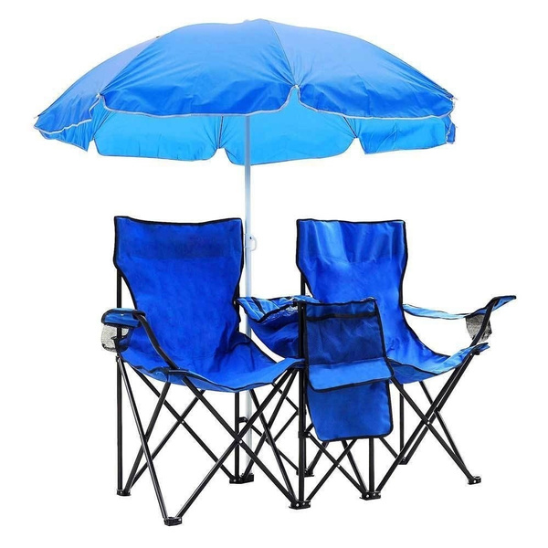 double camping chair with cooler