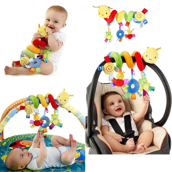 Cartoon Baby Toys Bed Stroller Mobile Hanging Rattles Newborn Plush Toy