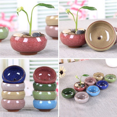 1PCS Ice-Crack Glaze 7 Color Flower Ceramics Succulent Fleshy Plant Mini Pot Garden Flowerpot For Home Office Decoration