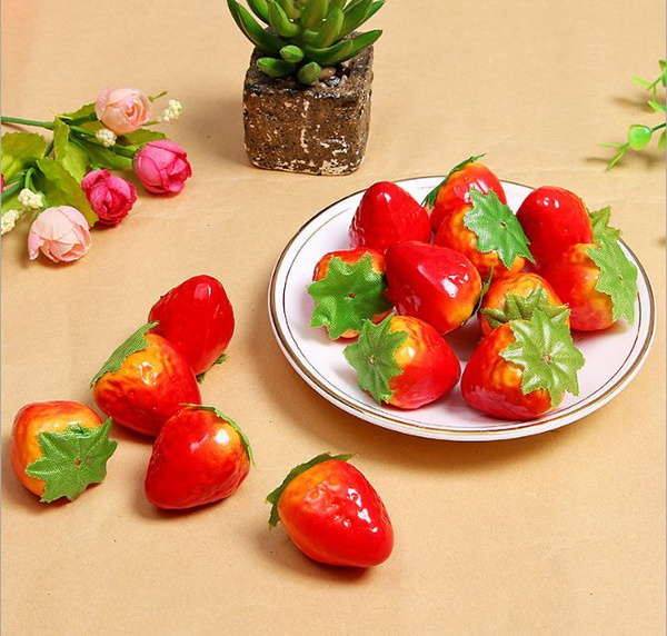 New Model House Kitchen Party Decorative Fake Strawberry Artificial Fruit 10pcs 