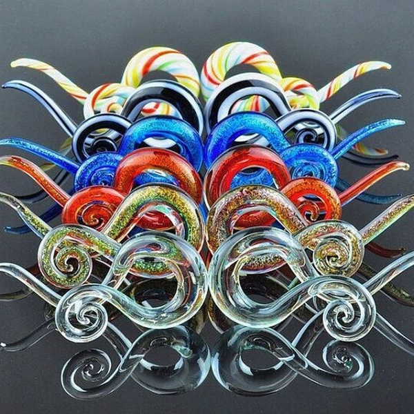 Tapones de espiral de vidrio de vidrio de color 