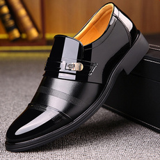 England Men New Fashion Leather Shoes Business Pointed Toe Shoes