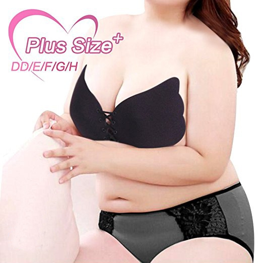 Plump Women Silicone Push up Strapless Invisible Sticker Bra for Wedding  Party Plus Size