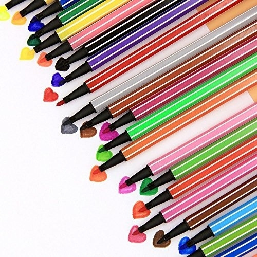 Color Pens Washable Art Markers Watercolor Fine Tip Colored Pen with 12 ...