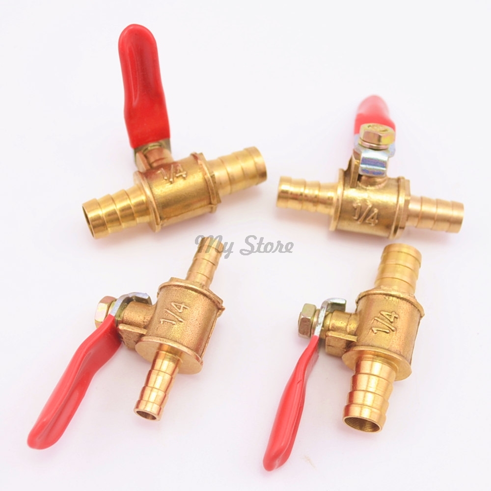 8mm 5//16/" Hose Barb Inline Brass Water//Air Gas Fuel Line Shut-off Ball Valve PB