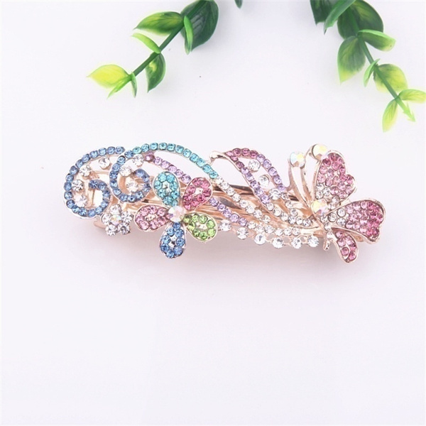 Exquisite Charm Women Colourful Crystal Rhinestone Butterfly Hair Clip  Wedding Shinniny Hair Accessories | Wish