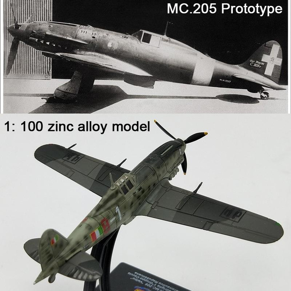 1:100 Scale Alloy Plane Model Macchi MC.205 MC.202 MC.200 Fighter ...