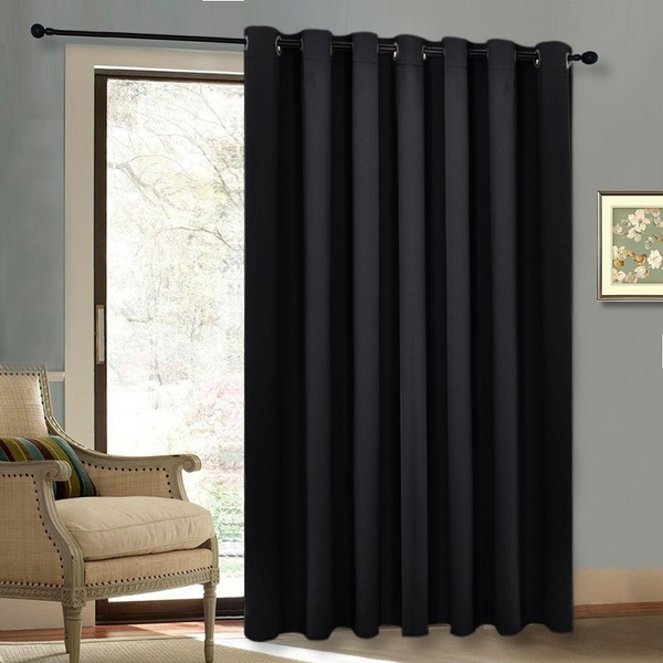 1pc Fashion Autumn Winter Grommet Top Thermal Insulated Extra Wide Solid 100 Inch Blackout Curtain D For Patio Door Large Window Wish 1pc Fashion Autumn Winter Grommet Top, Patio Door Curtains For Winter
