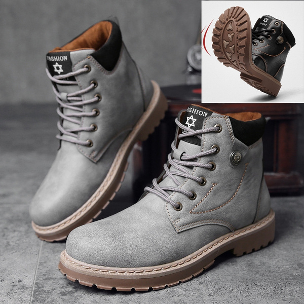 Men Casual Sport Martin Boots Outdoor Combat Boots High-top Hiking ...