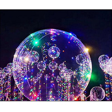 Clear Bobo Balloons with Copper LED Light Bar, String Light Creative Balloon for Birthday Wedding Christmas Party Decoration Fashion Living Supplies Wedding Accessories Halloween Christmas New Year Glowing Beauty Shower DIY Bubble Luminous