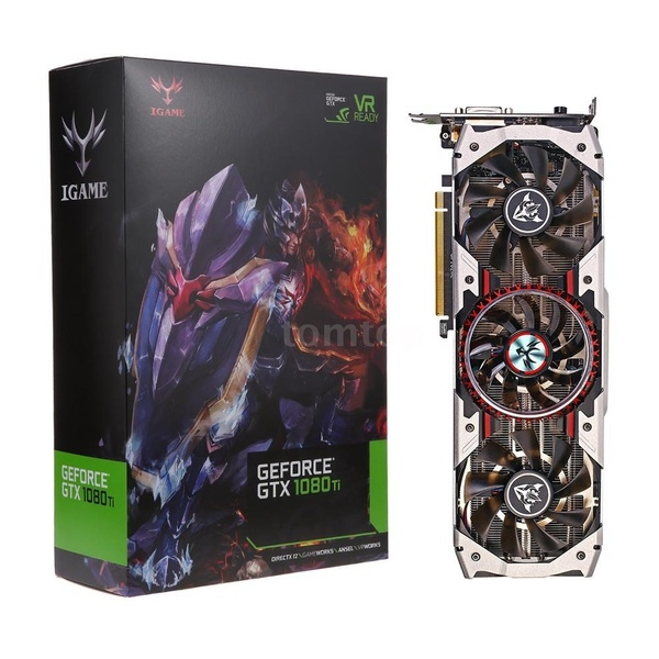 Colorful IGame GTX1080Ti Vulcan AD Video Graphics Card 1594/1683MHz 11GB  GDDR5X 352bit PCI Express 3.0 DirectX 12 SLI VR Ready DVI+HDMI+DP Port with  3