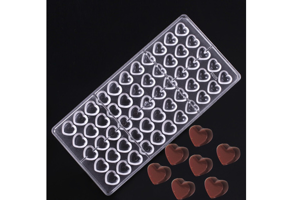 Mini heart chocolate candy molds handmade making valentine gift decor  chocolate tools polycarbonate chocolate moulds molde pan