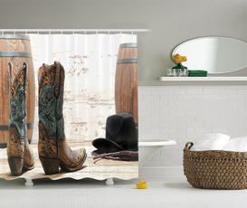 Shower, Polyester, leather, Shower Curtains