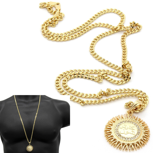 Men's 14k Gold Plated Iced Egyptian Sun 