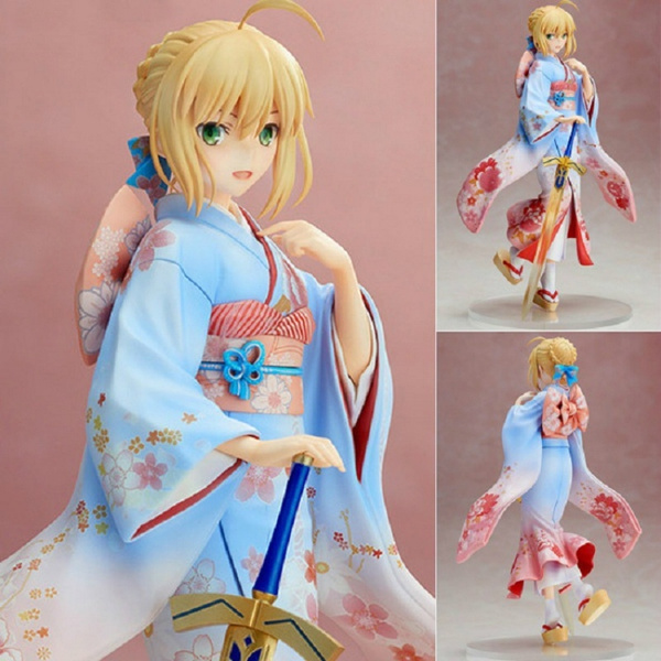 Japanese Fate Stay Night Ubw Kimono Sweet Saber Excalibur Anime Figuarts Pvc Gift Toy Model Size 25 Cm Wish