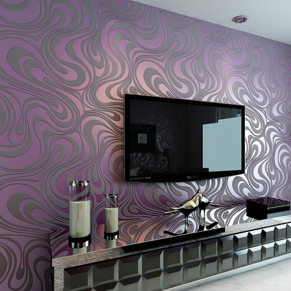 Modern Luxury Abstract Curve 3d Wallpaper Roll Mural Flocking Wall ...