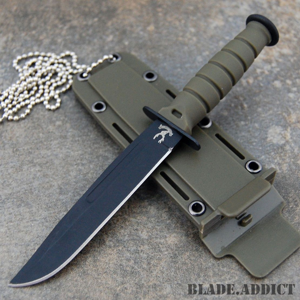 6 TACTICAL COMBAT NECK KNIFE Survival Hunting MILITARY BOWIE DAGGER Fixed  Blade
