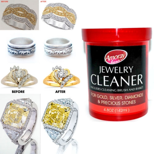 Jewelry Cleaner Solution Safely Clean All Jewelry Gold Silver Diamonds  Stones
