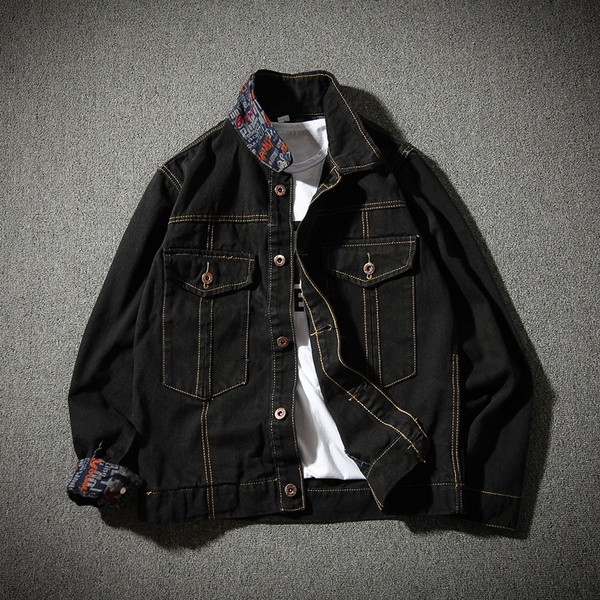 Black Cropped Layered Denim Jacket | The Indigo Owl, LLC