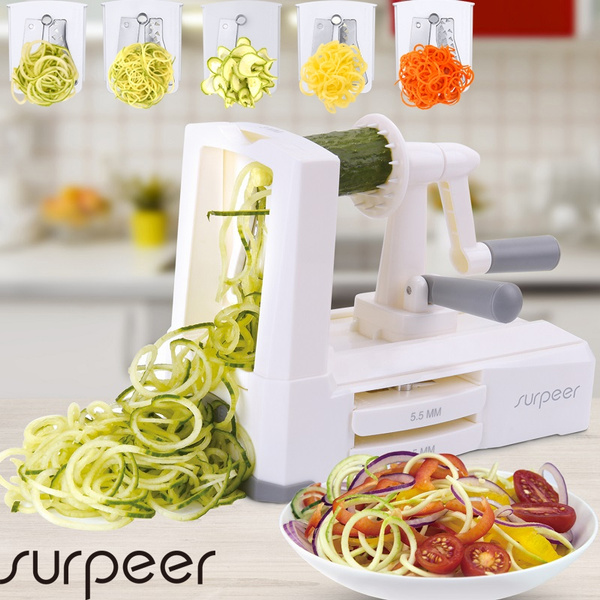 Vegetable Spiralizer Slicer with 5 Blades, Zucchini Spaghetti Maker Zoodles  NEW